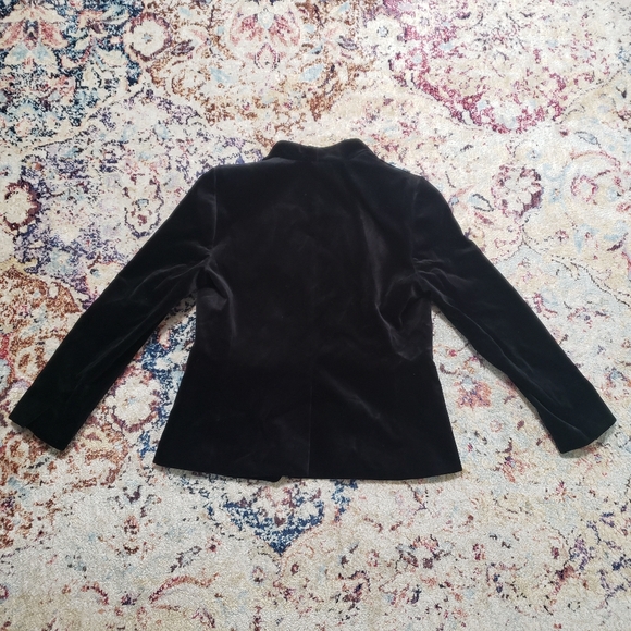 J. Crew Open Front Blazer in 100% Cotton Velvet Black Size 8 NWT - Picture 2 of 12
